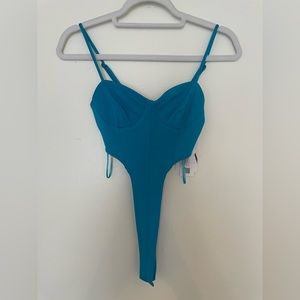 NWT Zara turquoise bodysuit, cut out sides